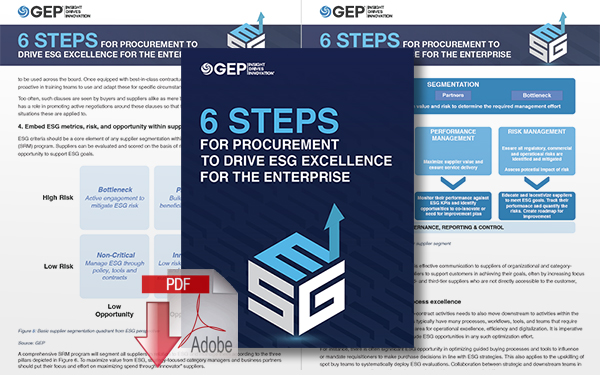 Download 6 Steps for Procurement to Drive Environmental, Social, Governance Excellence for the Enterprise